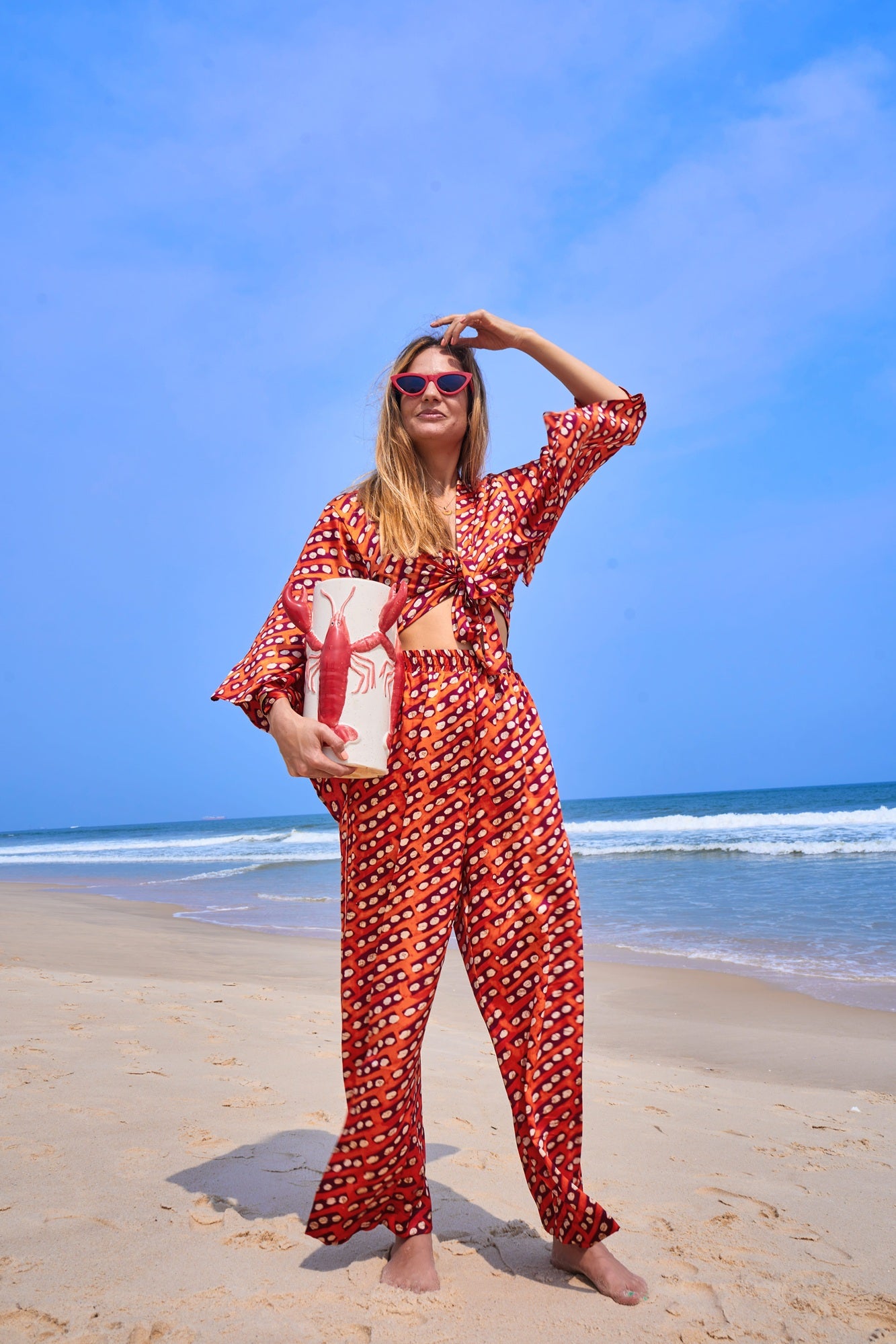 HIBISCUS - Ensemble crop top pantalon