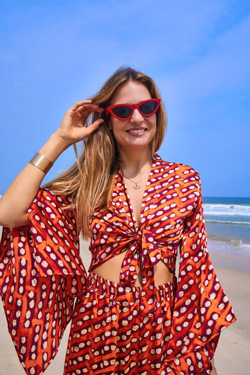 HIBISCUS - Ensemble crop top pantalon